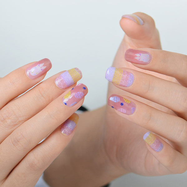 Semicured UV gel nail sticker kit