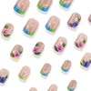 24 pieces short square flower nail patch