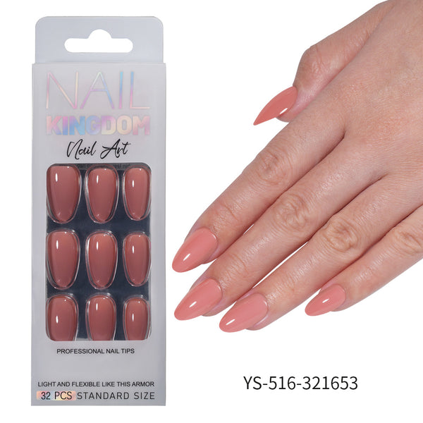 32 Pcs Aurora fine flash short almond manicure