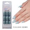 32 Pcs Aurora fine flash short almond manicure