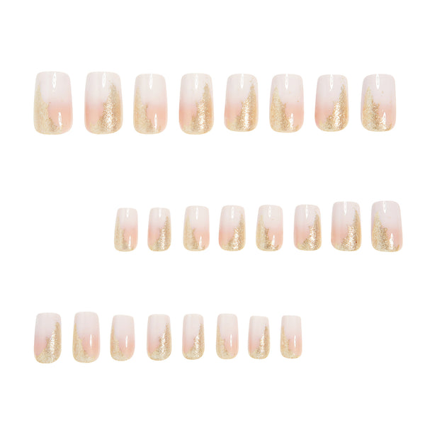 Milk white peach pink ombre gold glitter