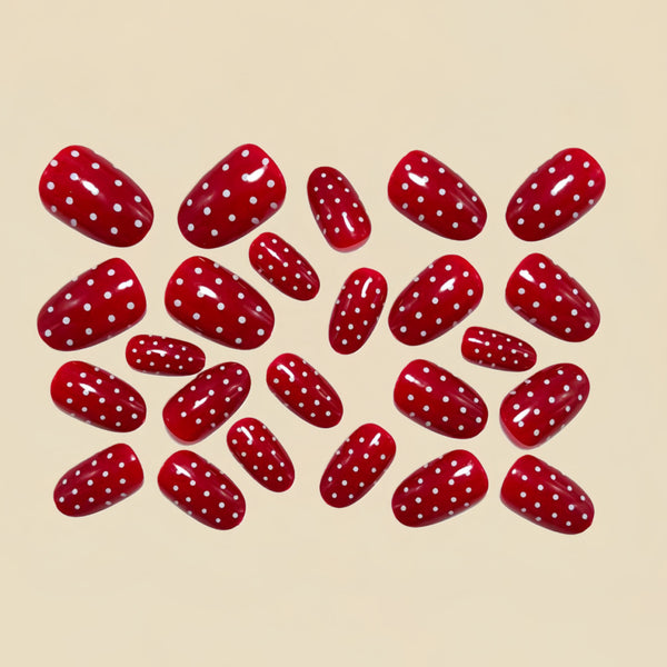 Red round head almond nail