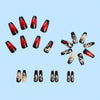 Ballet Nail Black and Red Mixed Flowers