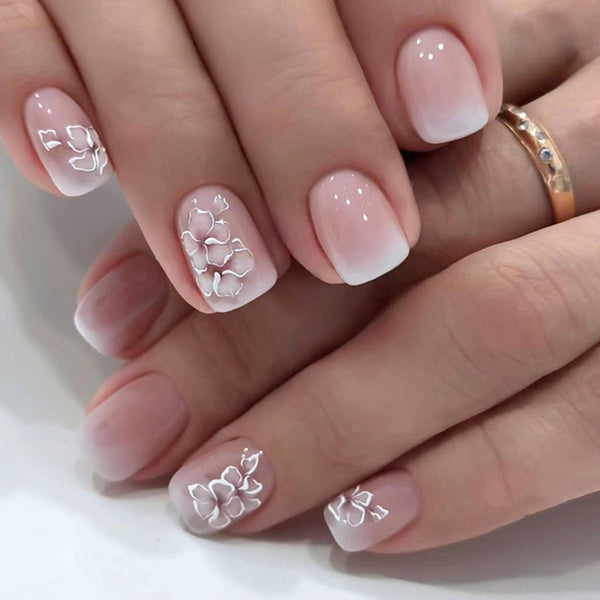 24pcs/Set Press On Nails Pink