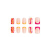 Orange Hill Pattern Nail Enhancement