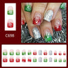 Red green silver glitter white snowflake