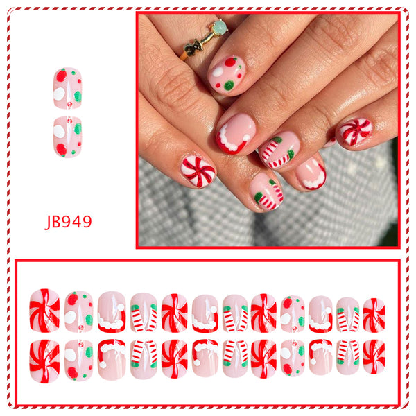 24pcs/Set Press On Nails JB949