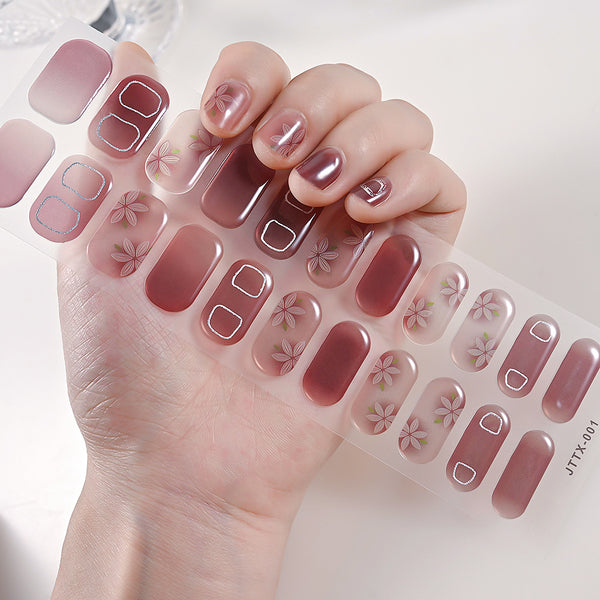 UV Gel Sticker Semi-cured Fall Flower