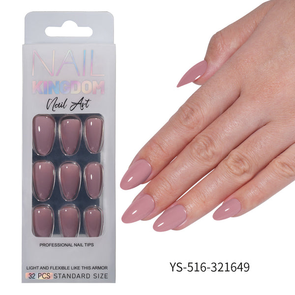 32 Pcs Aurora fine flash short almond manicure