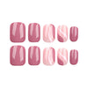Glossy Pink Short Square Press on Nails