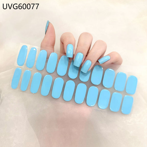 UV gel nail sticker semi-cured