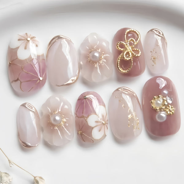 30 pieces powder 3D flowers