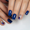 24pcs/Set Press On Nails Navy flower