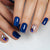 24pcs/Set Press On Nails Navy flower