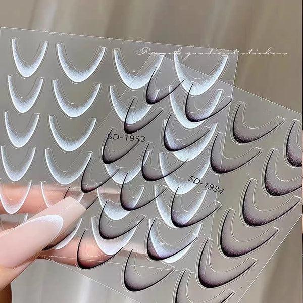 French Gradient Line Nail Art Stickers