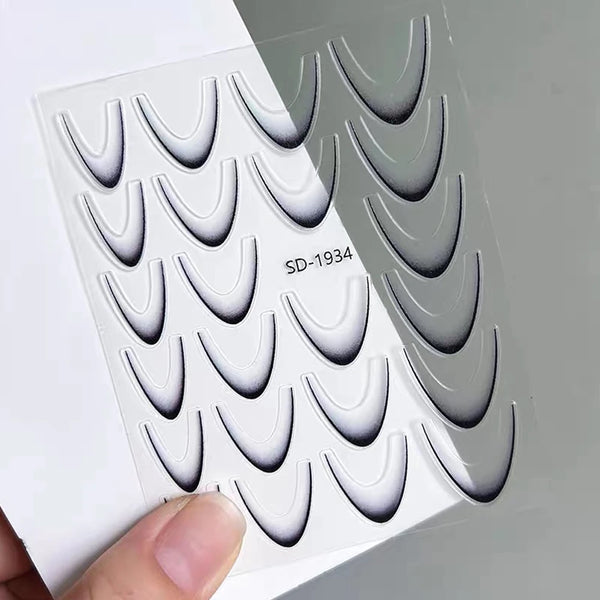 French Gradient Line Nail Art Stickers