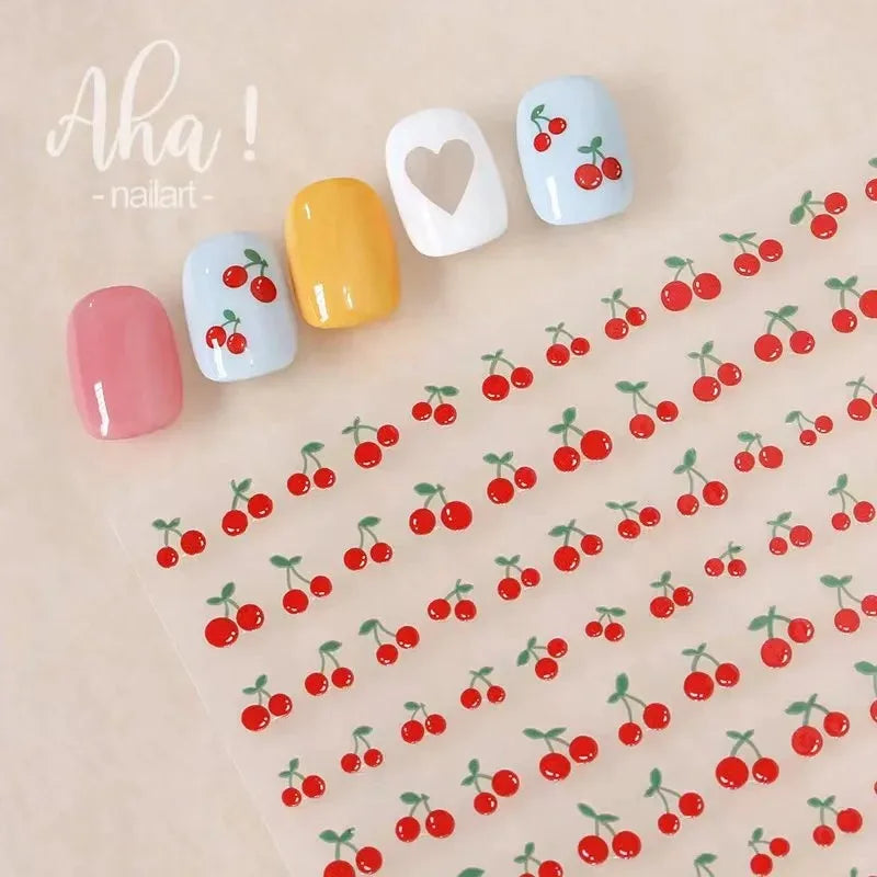 3D Sweet Cherry Fruit Nail Art Stickers