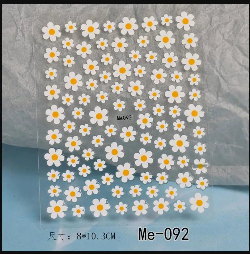 Nail Art Flower Daisy Embossed Stickers