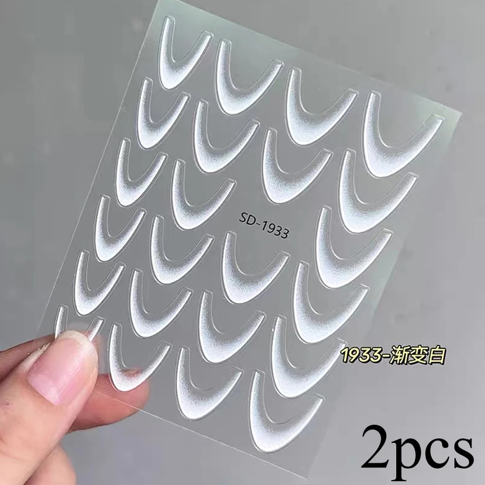 French Gradient Line Nail Art Stickers