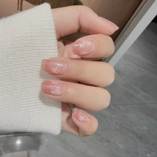 UV Gel Sticker Semi-cured White Camellia