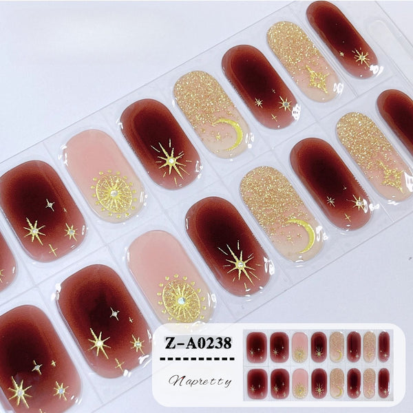UV semicured nail stickers