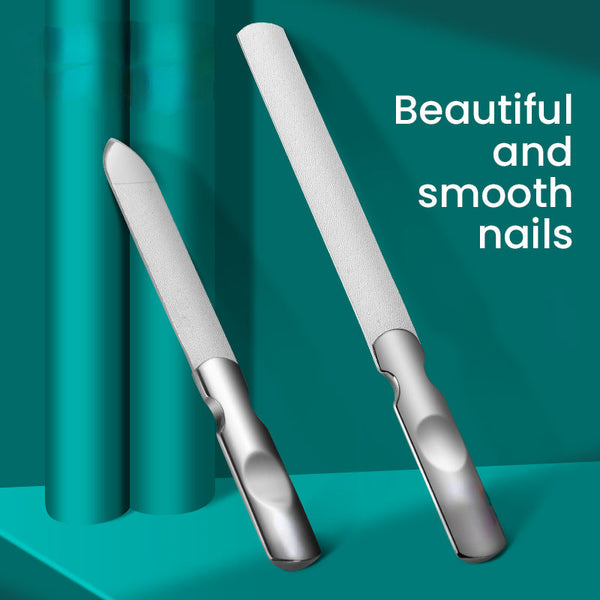 Double Sided Nail Files Stainless Steel Manicure Pedicure Grooming For Professional Finger Toe Nail Care Tools