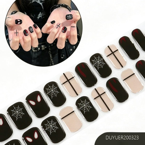2026 New Christmas Gel Nail Sticker Lighting Harden Semi-Curing Nail Sticker