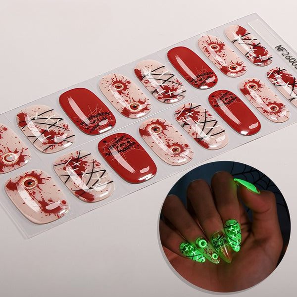 Halloween luminous semi-curable gel manicure sticker