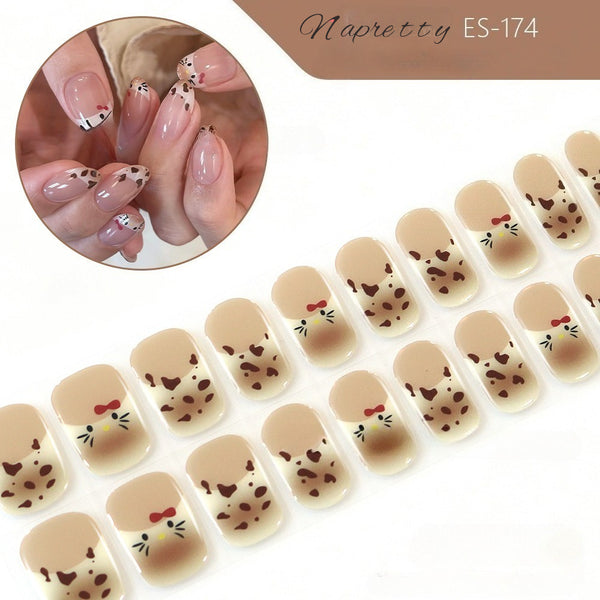 Removable semi-cured nail sticker ES174
