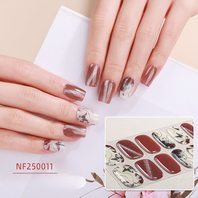 Semicured UV gel nail sticker