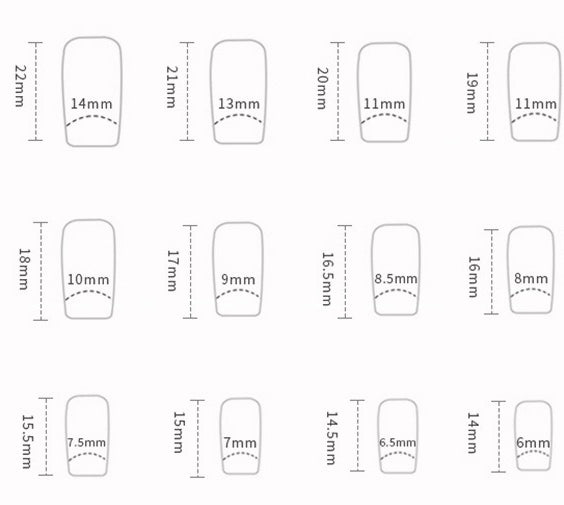 12 sizes/24 pcs press on nail