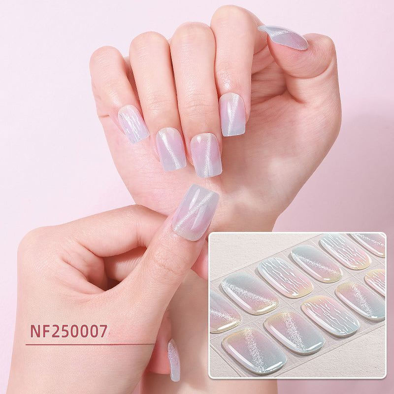 Semicured UV gel nail sticker