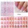 Five-color rectangular almond manicure 150 pieces