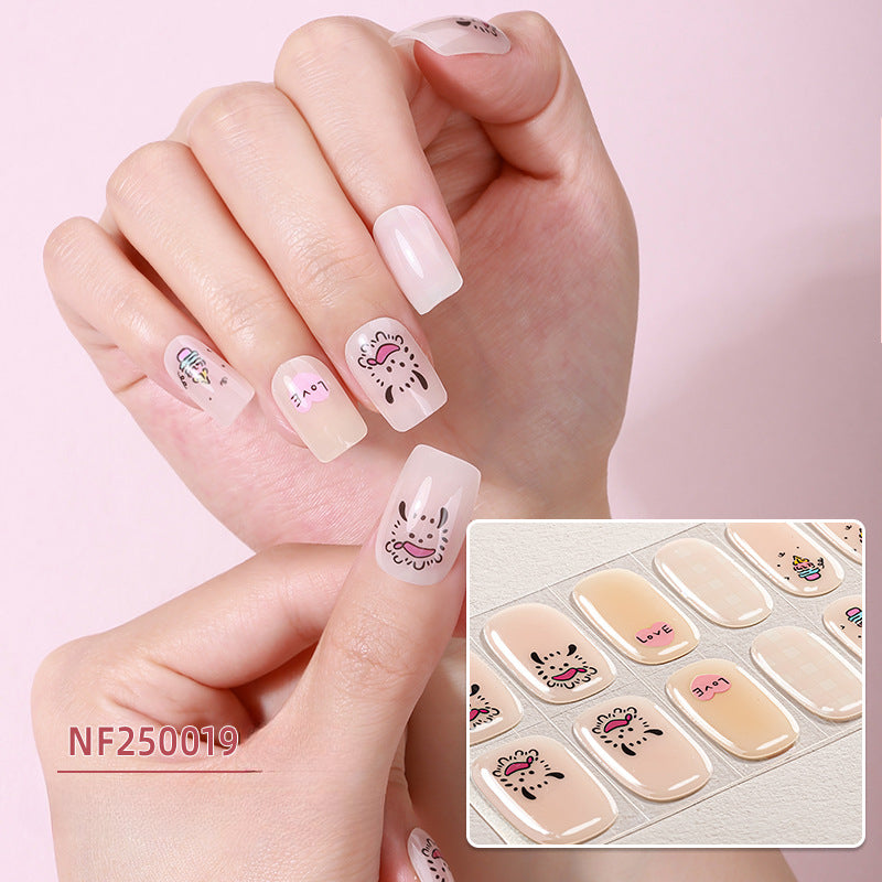 Semicured UV gel nail sticker