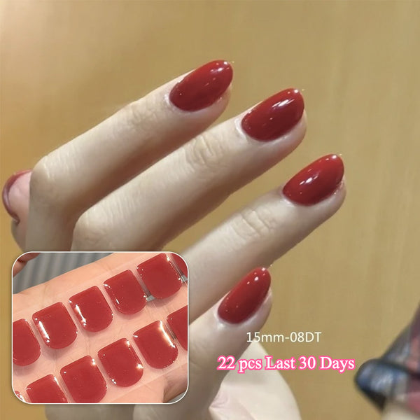 Semi-cured gel uv strips short nails 08DT
