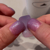 UV-free gel nail Purple Pink Glitter