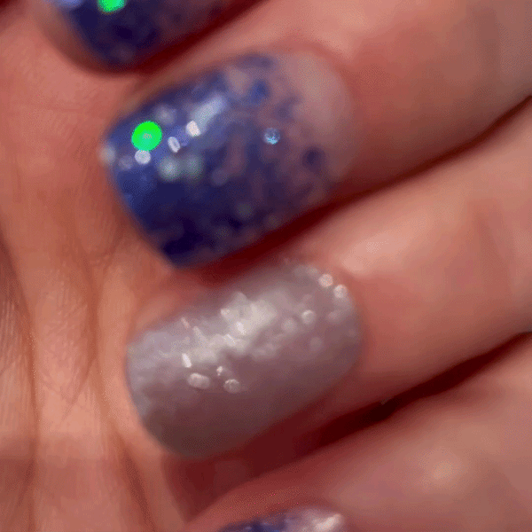 UV-free gel nail Blue Glitter