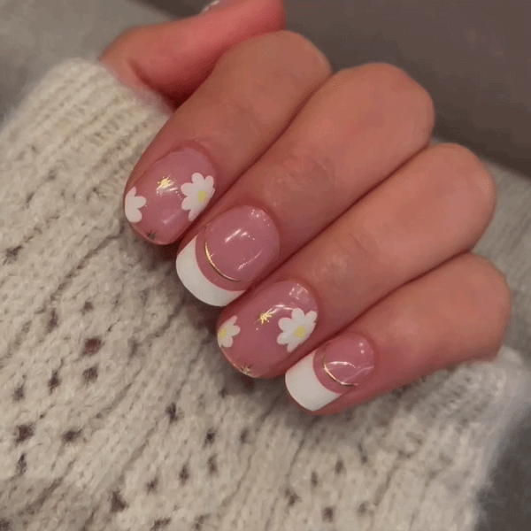 UV-free gel nail White Flower
