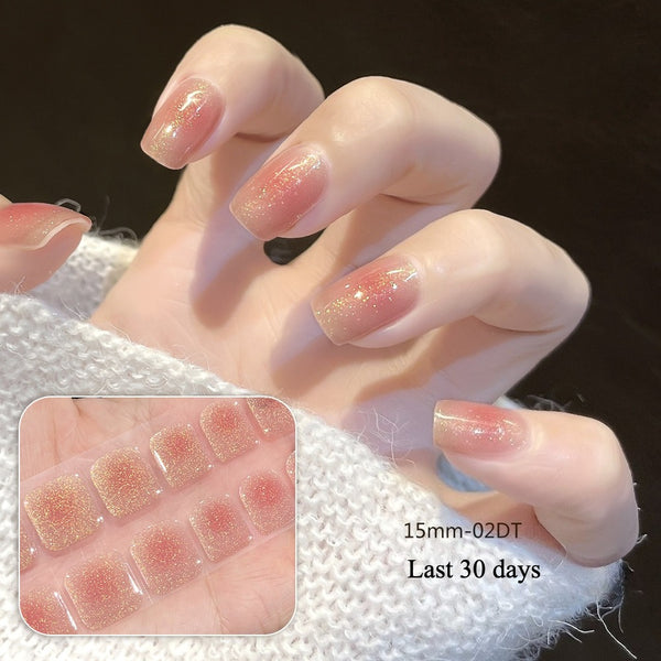 Semi-cured gel uv strips short nails 02DT