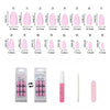 32 Pcs Aurora fine flash short almond manicure