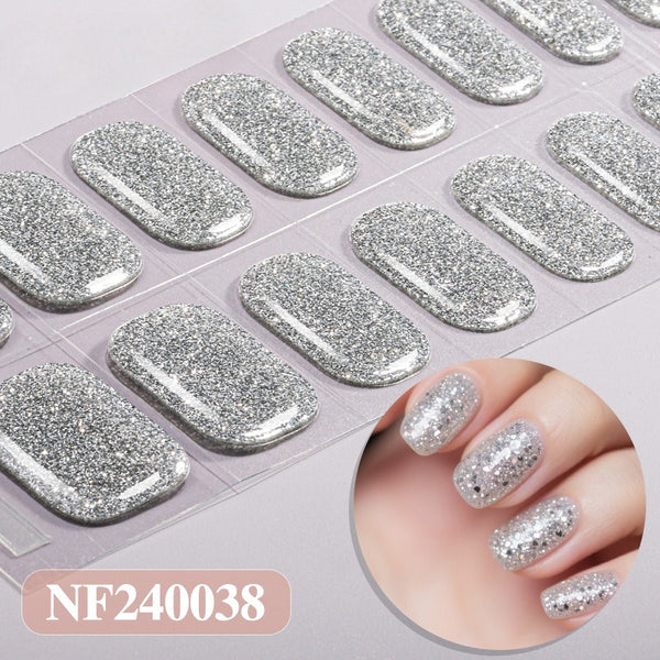 Semicured nail stickers