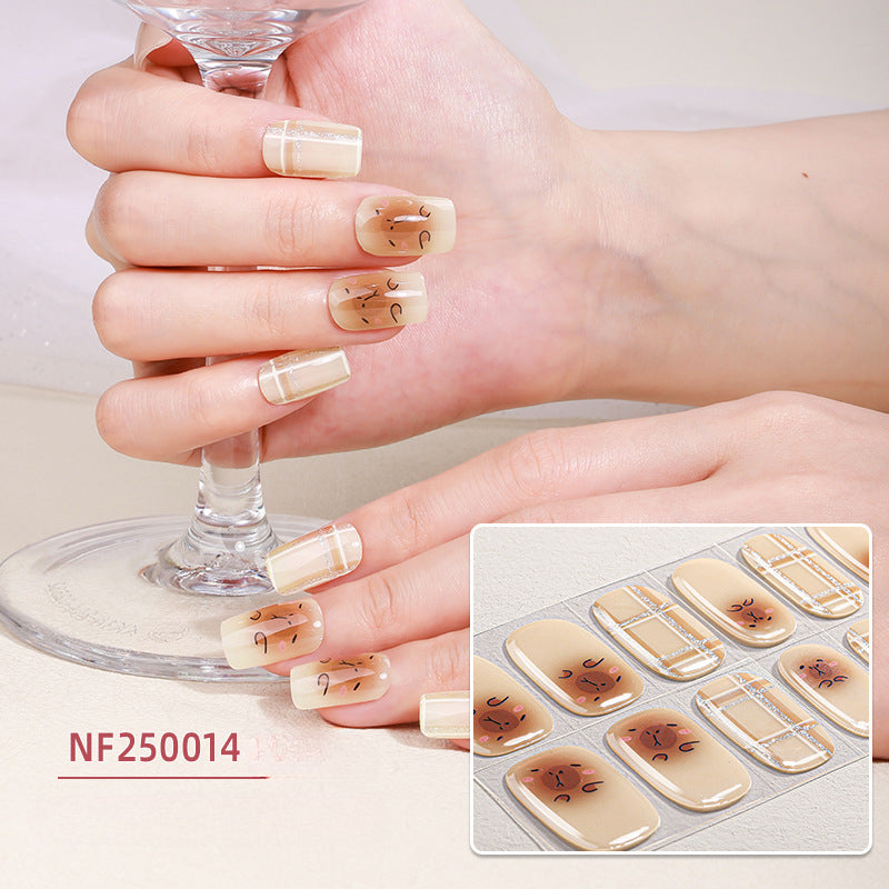 Semicured UV gel nail sticker