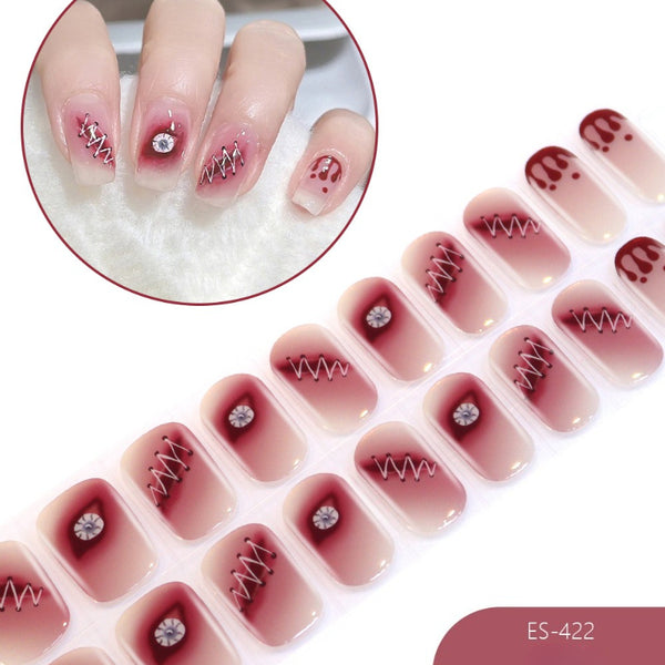 2026 New Christmas Gel Nail Sticker Lighting Harden Semi-Curing Nail Sticker