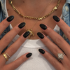 Black Oval|32 Pcs Soft Gel Press-On Nails Real Gel Nail Extensions