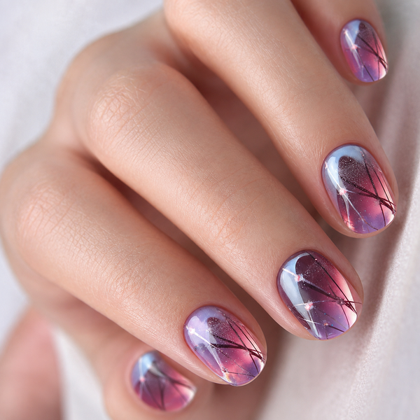 24pcs Short Round False Nails