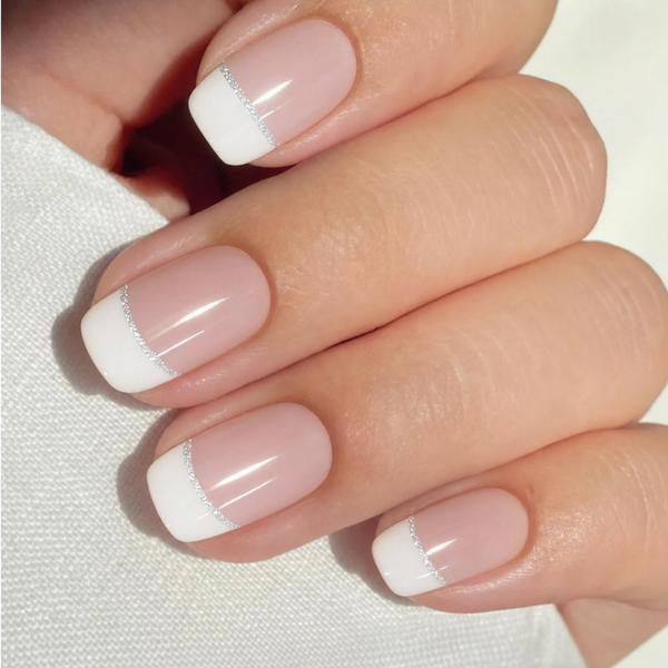 French White Edge Semi-Cured Gel Nail sticker
