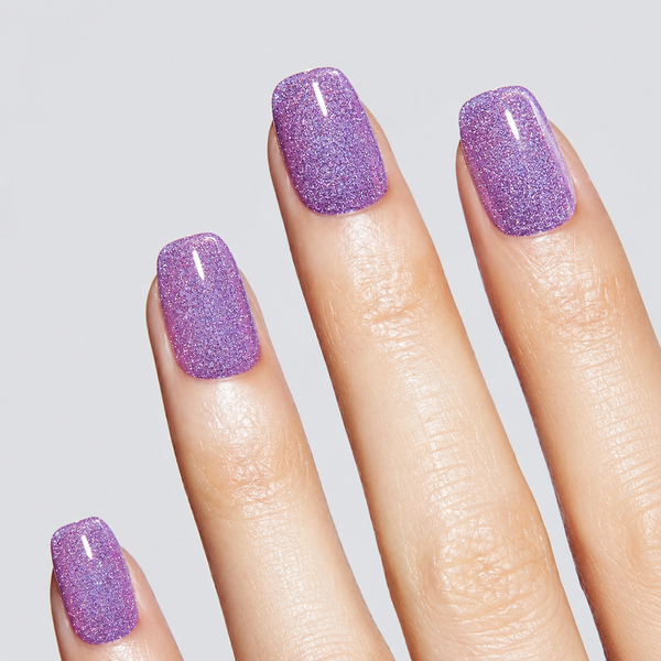20PCS Semi Cured Gel Nail Polish Strips Glitter Purple