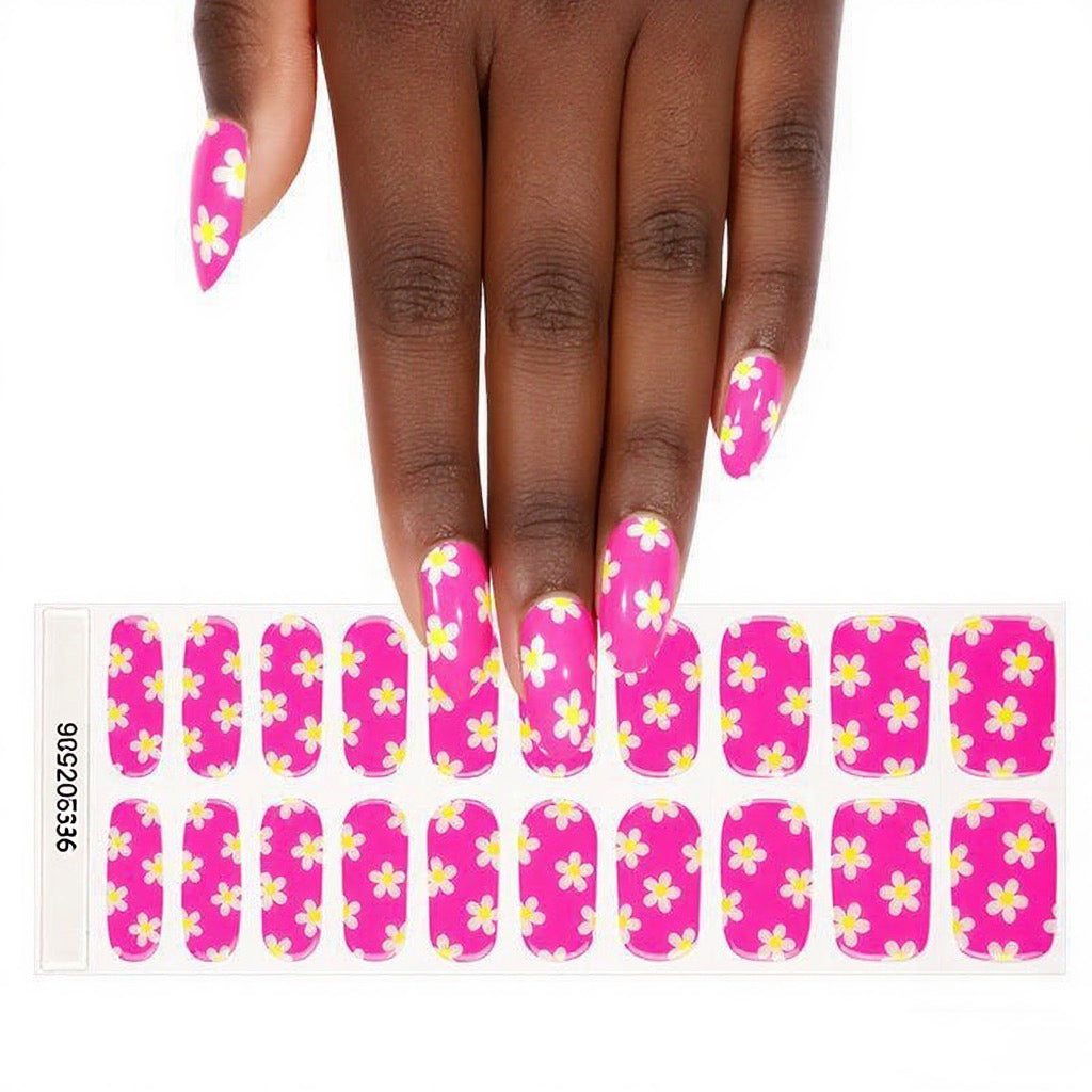 Semicured UV gel nail sticker pink
