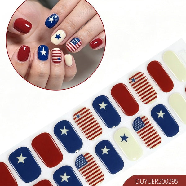 Independence Day 20 Finger Semi-Cure Gel Nail