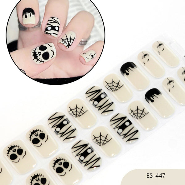 2026 New Christmas Gel Nail Sticker Lighting Harden Semi-Curing Nail Sticker